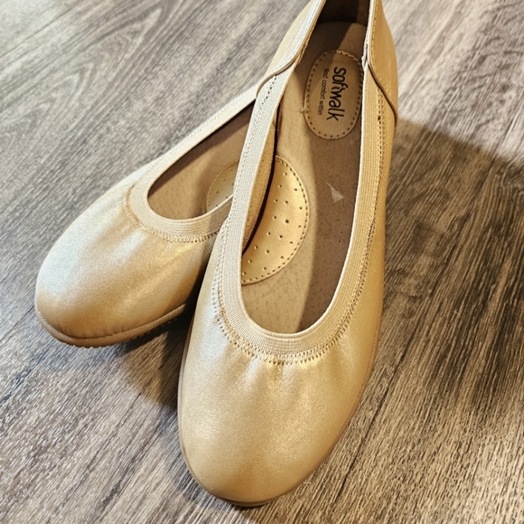 SoftWalk Women's Hampshire leather gold Flat size 6 ARCH SUPPORT - Picture 2 of 7